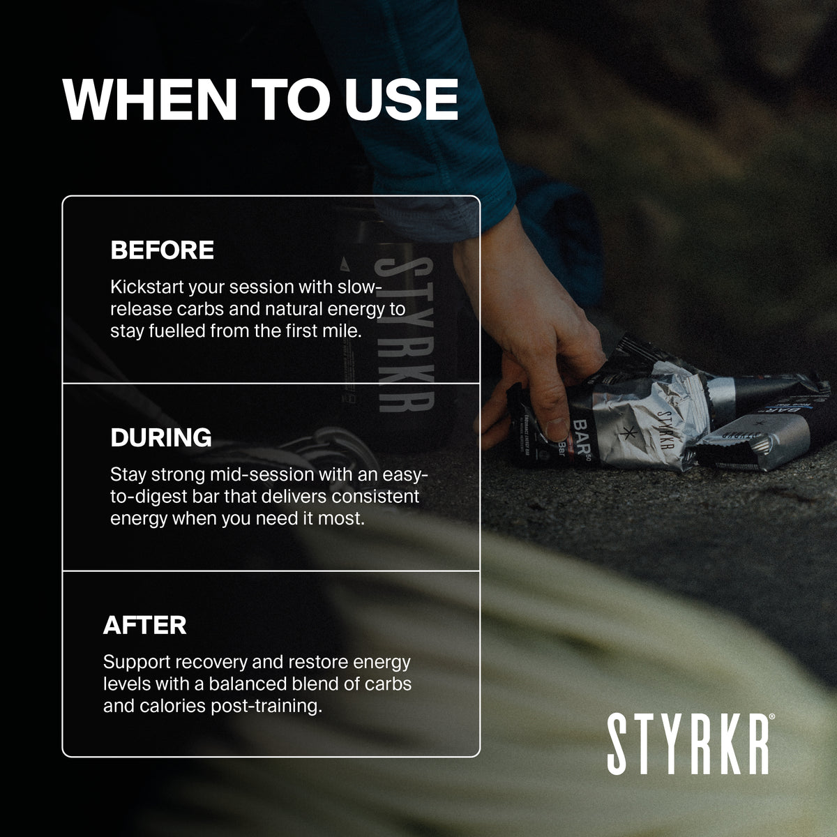 BAR50 Dark Chocolate Chip Energy Bar STYRKR