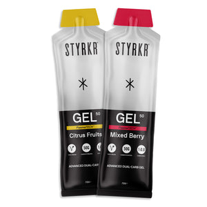 Styrkr Gel Énergétiques - GEL50 Dual-Carb Energy Gel - 12x72g Styrkr Gel Énergétiques - GEL50 Dual-Carb Energy Gel - 12x72g